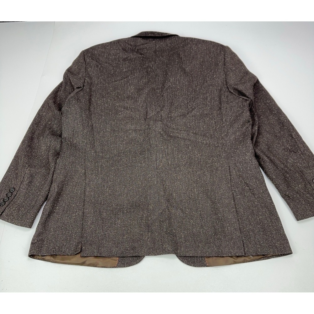 Mens Brown Textured 2-Button Blazer Jacket 44R Professional Sport Coat - Picture 2 of 9